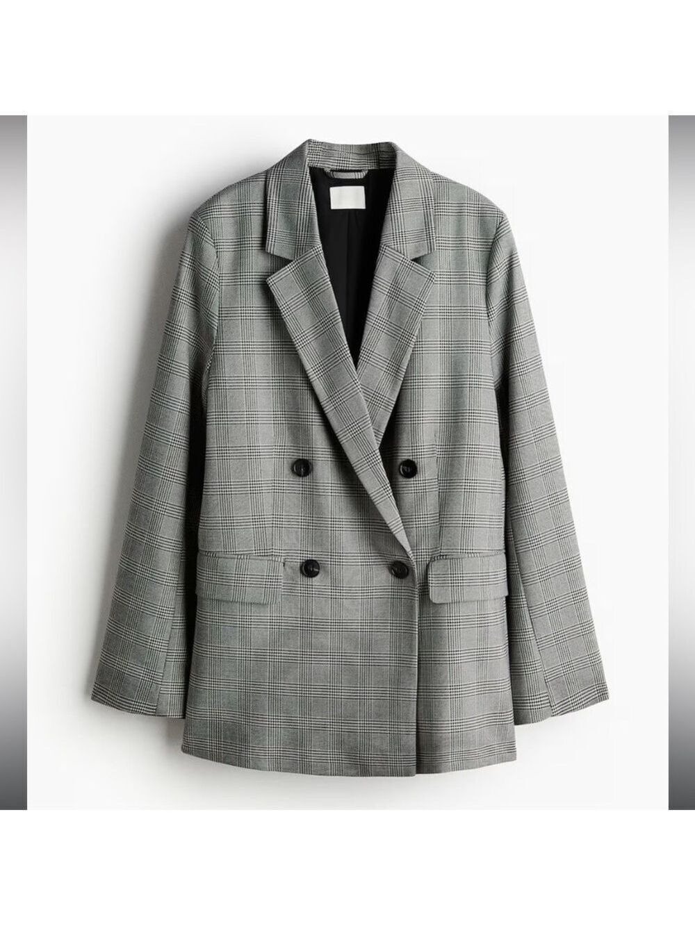 NWT H&M Checkered Double-Breasted Blazer XS